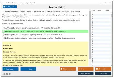 Microsoft AI-100 Designing and Implementing an Azure AI Practice test exam simulator test engine exam Prep practice test questions answers Image 15
