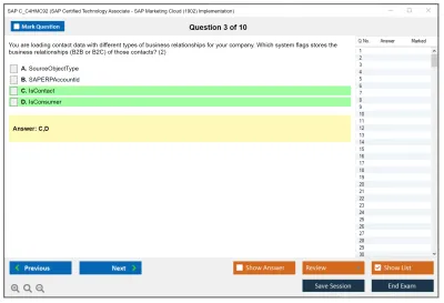 SAP C_C4HMC92 SAP Certified Technology Associate - SAP Marketing Cloud (1902) Implementation Practice test exam simulator test engine exam Prep practice test questions answers Image 3