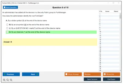Fortinet NSE5_FMG-6.2 Fortinet NSE 5 - FortiManager 6.2 Practice test exam simulator test engine exam Prep practice test questions answers Image 8