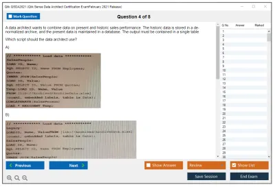 Qlik QSDA2021 Qlik Sense Data Architect Certification Exam - February 2021 Release Practice test exam simulator test engine exam Prep practice test questions answers Image 4