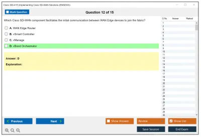 Cisco 300-415 Implementing Cisco SD-WAN Solutions (300-415 ENSDWI) Practice test exam simulator test engine exam Prep practice test questions answers Image 12