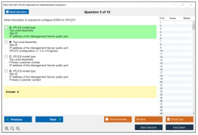EMC E20-260 VPLEX Specialist Exam for Implementation Engineers Practice test exam simulator test engine exam Prep practice test questions answers Image 5