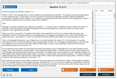 Test Prep GED-Test General Educational Development Test: Social Studies, Language Arts - Writing, Science, Language Arts - Reading, Mathematics Practice test exam simulator test engine exam Prep practice test questions answers Image 12