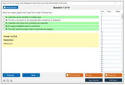 Oracle 1z0-1077-22 Oracle Order Management Cloud Order to Cash 2022 Implementation Professional Practice test exam simulator test engine exam Prep practice test questions answers Image 1