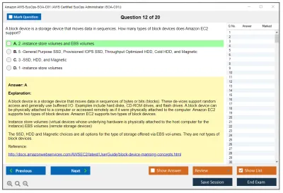 Amazon AWS AWS-SysOps-SOA-C01 AWS Certified SysOps Administrator - Associate Practice test exam simulator test engine exam Prep practice test questions answers Image 12