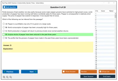 Test Prep GMAT-Section-3-Verbal-Ability Section Three : Verbal Ability Practice test exam simulator test engine exam Prep practice test questions answers Image 9