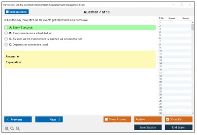 ServiceNow CIS-EM Certified Implementation Specialist - Event Management Exam Practice test exam simulator test engine exam Prep practice test questions answers Image 7