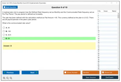 Oracle 1z0-1053 Oracle Benefits Cloud 2019 Implementation Essentials Practice test exam simulator test engine exam Prep practice test questions answers Image 9