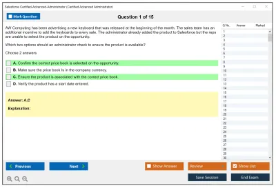 Salesforce Certified-Advanced-Administrator Salesforce Certified Advanced Administrator Practice test exam simulator test engine exam Prep practice test questions answers Image 1