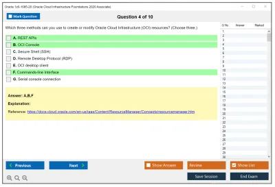 Oracle 1z0-1085-20 Oracle Cloud Infrastructure Foundations 2020 Associate Practice test exam simulator test engine exam Prep practice test questions answers Image 4