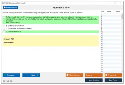 SOA S90.19 Advanced SOA Security Practice test exam simulator test engine exam Prep practice test questions answers Image 2