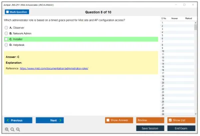 Juniper JN0-251 Mist AI - Associate (JNCIA-MistAI) Practice test exam simulator test engine exam Prep practice test questions answers Image 8