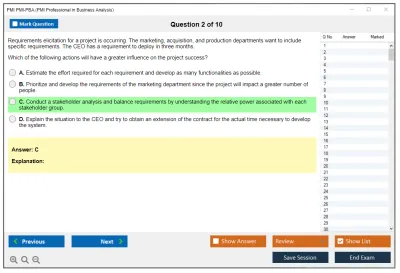 PMI PMI-PBA PMI Professional in Business Analysis (PMI-PBA) Practice test exam simulator test engine exam Prep practice test questions answers Image 2