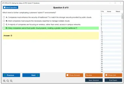 HP HPE2-E70 Selling the Value of HPE Hybrid IT Solutions Practice test exam simulator test engine exam Prep practice test questions answers Image 8