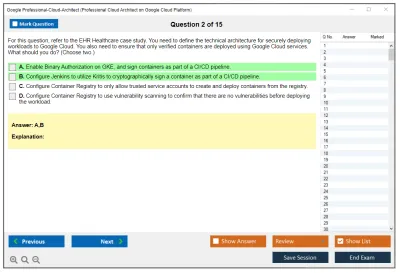 Google Professional-Cloud-Architect Google Certified Professional - Cloud Architect (GCP) Practice test exam simulator test engine exam Prep practice test questions answers Image 2