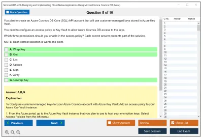 Microsoft DP-420 Designing and Implementing Cloud-Native Applications Using Microsoft Azure Cosmos DB Practice test exam simulator test engine exam Prep practice test questions answers Image 5