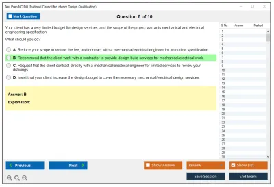 Test Prep NCIDQ National Council for Interior Design Qualification Practice test exam simulator test engine exam Prep practice test questions answers Image 6
