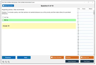 Okta Okta-Certified-Administrator Okta Certified Administrator Exam Practice test exam simulator test engine exam Prep practice test questions answers Image 6
