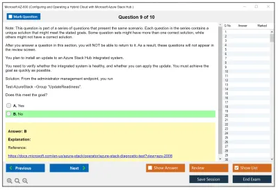 Microsoft AZ-600 Configuring and Operating a Hybrid Cloud with Microsoft Azure Stack Hub Practice test exam simulator test engine exam Prep practice test questions answers Image 9