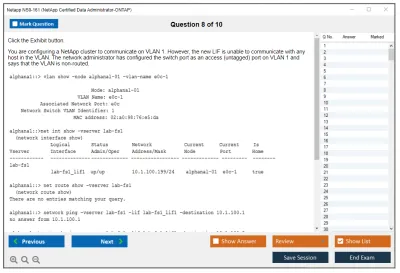 Netapp NS0-161 NetApp Certified Data Administrator-ONTAP Practice test exam simulator test engine exam Prep practice test questions answers Image 8