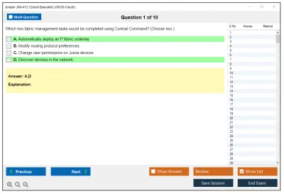 Juniper JN0-412 Cloud, Specialist (JNCIS-Cloud) Practice test exam simulator test engine exam Prep practice test questions answers Image 1