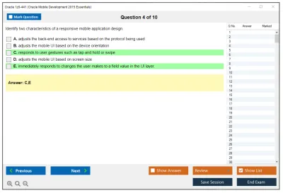 Oracle 1z0-441 Oracle Mobile Development 2015 Essentials Practice test exam simulator test engine exam Prep practice test questions answers Image 4