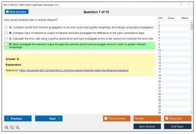 IBM C1000-012 IBM Watson Application Developer V3.1 Practice test exam simulator test engine exam Prep practice test questions answers Image 7