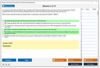 Amazon Web Services SCS-C02 AWS Certified Security - Specialty Practice test exam simulator test engine exam Prep practice test questions answers Image 3