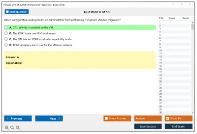 VMware 2V0-21.19PSE Professional vSphere 6.7 Exam 2019 Practice test exam simulator test engine exam Prep practice test questions answers Image 8