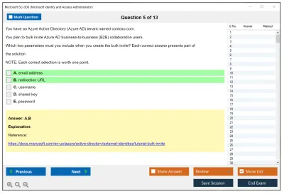Microsoft SC-300 Microsoft Identity and Access Administrator Practice test exam simulator test engine exam Prep practice test questions answers Image 5