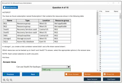 Microsoft AZ-103 Microsoft Azure Administrator Practice test exam simulator test engine exam Prep practice test questions answers Image 4