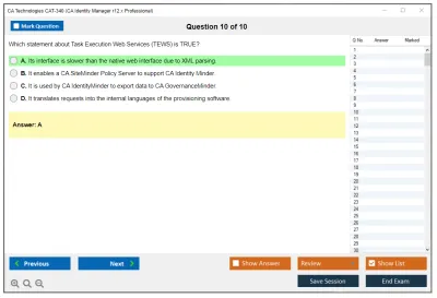 CA Technologies CAT-340 CA Identity Manager r12.x Professional Practice test exam simulator test engine exam Prep practice test questions answers Image 10