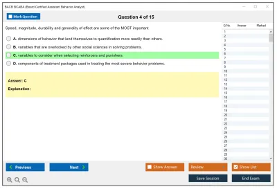 BACB BCABA Board Certified Assistant Behavior Analyst Practice test exam simulator test engine exam Prep practice test questions answers Image 4