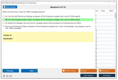 IBM C9560-503 IBM Tivoli Monitoring V6.3 Fundamentals Practice test exam simulator test engine exam Prep practice test questions answers Image 8