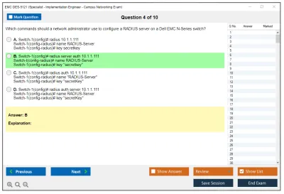 EMC DES-5121 Specialist - Implementation Engineer - Campus Networking Exam Practice test exam simulator test engine exam Prep practice test questions answers Image 4