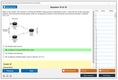Cisco 644-066 Cisco Routing and Switching Solutions Specialist Practice test exam simulator test engine exam Prep practice test questions answers Image 10
