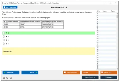 Oracle 1z0-1059 Oracle Revenue Management Cloud Service 2019 Implementation Essentials Practice test exam simulator test engine exam Prep practice test questions answers Image 9