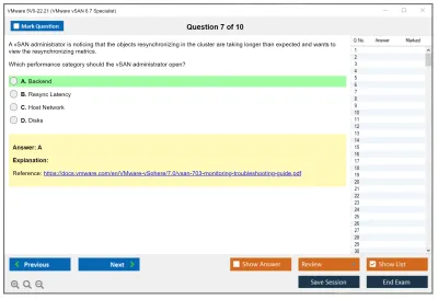 VMware 5V0-22.21 VMware vSAN 6.7 Specialist Practice test exam simulator test engine exam Prep practice test questions answers Image 7