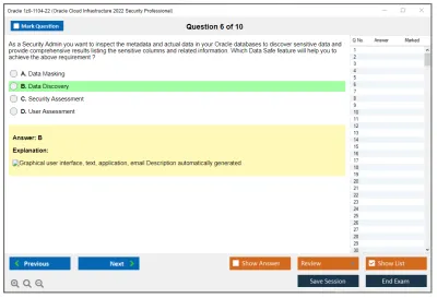 Oracle 1z0-1104-22 Oracle Cloud Infrastructure 2022 Security Professional Practice test exam simulator test engine exam Prep practice test questions answers Image 6