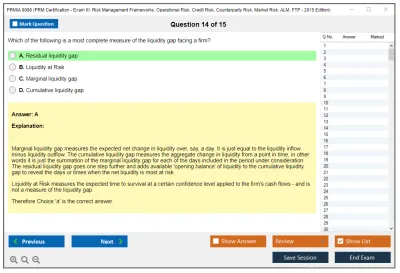 PRMIA 8008 PRM Certification - Exam III: Risk Management Frameworks, Operational Risk, Credit Risk, Counterparty Risk, Market Risk, ALM, FTP - 2015 Edition Practice test exam simulator test engine exam Prep practice test questions answers Image 14