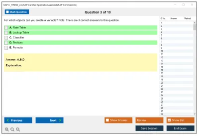 SAP C_HR890_24 SAP Certified Application AssociateSAP Commissions Practice test exam simulator test engine exam Prep practice test questions answers Image 3