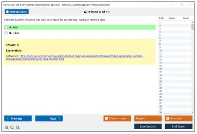 ServiceNow CIS-SAM Certified Implementation Specialist - Software Asset Management Professional Exam Practice test exam simulator test engine exam Prep practice test questions answers Image 8