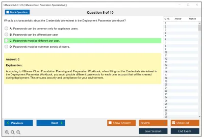 VMware 5V0-31.22 VMware Cloud Foundation Specialist (v2) Practice test exam simulator test engine exam Prep practice test questions answers Image 8