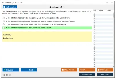 Exin ASM EXIN Agile Scrum Master Practice test exam simulator test engine exam Prep practice test questions answers Image 5