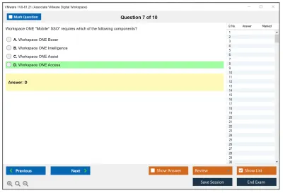 VMware 1V0-61.21 Associate VMware Digital Workspace Practice test exam simulator test engine exam Prep practice test questions answers Image 7