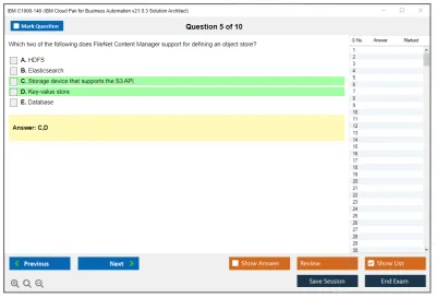 IBM C1000-148 IBM Cloud Pak for Business Automation v21.0.3 Solution Architect Practice test exam simulator test engine exam Prep practice test questions answers Image 5