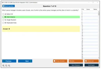 IBM C1000-130 IBM Cloud Pak for Integration V2021.2 Administration Practice test exam simulator test engine exam Prep practice test questions answers Image 7