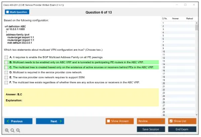 Cisco 400-201 CCIE Service Provider Written Exam (V 4.1) Practice test exam simulator test engine exam Prep practice test questions answers Image 6