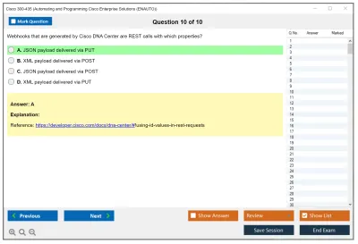 Cisco 300-435 Automating Cisco Enterprise Solutions (ENAUTO) Practice test exam simulator test engine exam Prep practice test questions answers Image 10