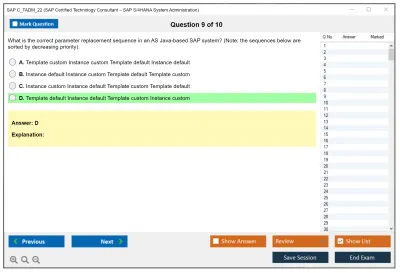 SAP C_TADM_22 SAP Certified Technology Consultant – SAP S/4HANA System Administration Practice test exam simulator test engine exam Prep practice test questions answers Image 9